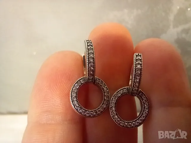 Pandora - сребърни обеци S 925