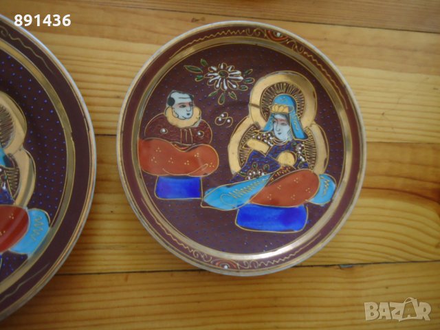 Уникални стари порцеланови чинийки ръчно рисувани Японски, снимка 3 - Декорация за дома - 26341735