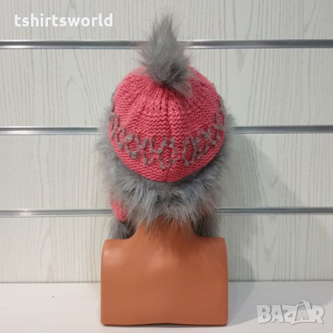 Нова зимна пухкава шапка с помпон тип ушанка, снимка 10 - Шапки - 35463091