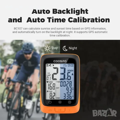 Coospo GPS вело- компютър с Bluetooth/ANT+, снимка 6 - Части за велосипеди - 48548293