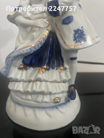 Настолна лампа порцелан 44 см, снимка 4 - Антикварни и старинни предмети - 52526169