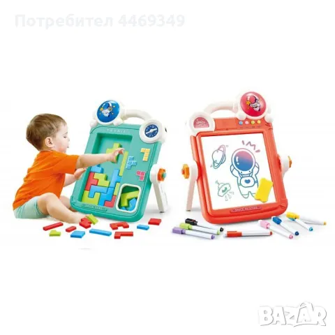 Детска двустранна дъска - за рисуване и Тетрис игра, снимка 2 - Образователни игри - 50252487