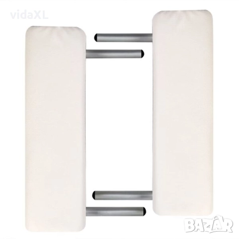 vidaXL Кремавобяла сгъваема масажна кушетка 2 зони（SKU:110085）, снимка 2 - Други стоки за животни - 52981411