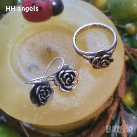 Сребърен комплект, снимка 2 - Колиета, медальони, синджири - 51544003