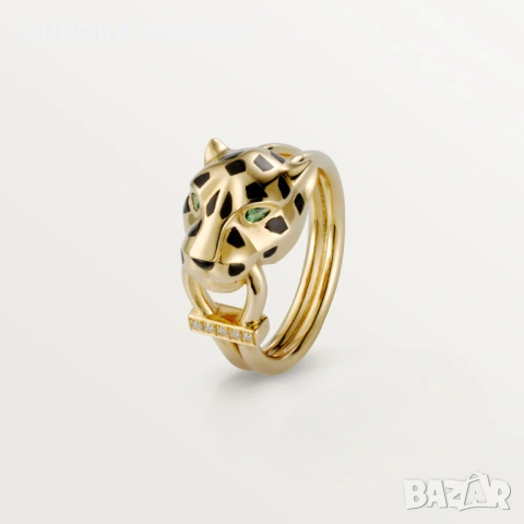 CARTIER Panthere de Cartier White Gold Black 5 Diamonds Пръстен, снимка 9 - Пръстени - 53238975