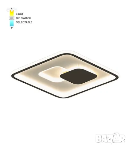 LED плафон кръгъл 60W 3000K-6000K VITO черно, снимка 1