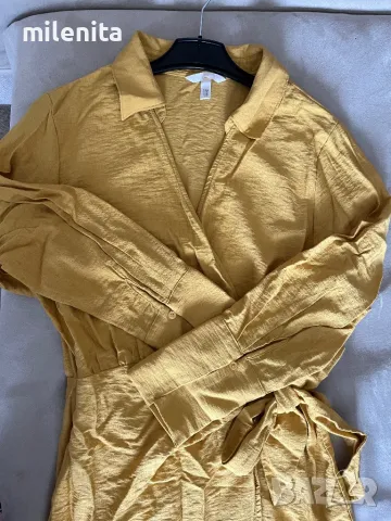 Красива рокля на HM в цвят горчица, снимка 5 - Рокли - 50411586