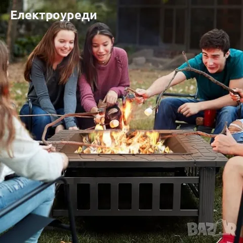 Нова 3в1 маса 'Fire Pit' - BBQ, камина, ледарка, снимка 3 - Маси - 47606964