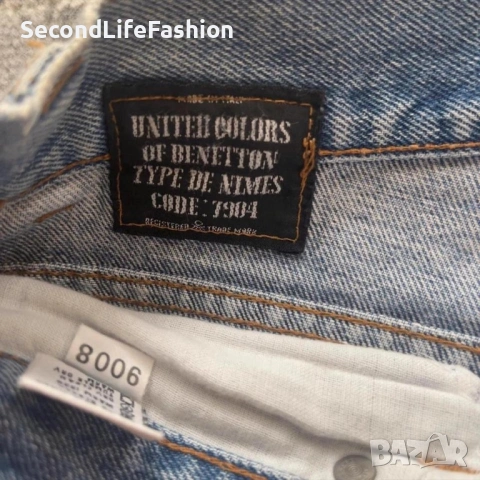 Винтидж дънки United Colors of Benetton с висока талия, размер 48, 80-те, снимка 3 - Дънки - 53270806