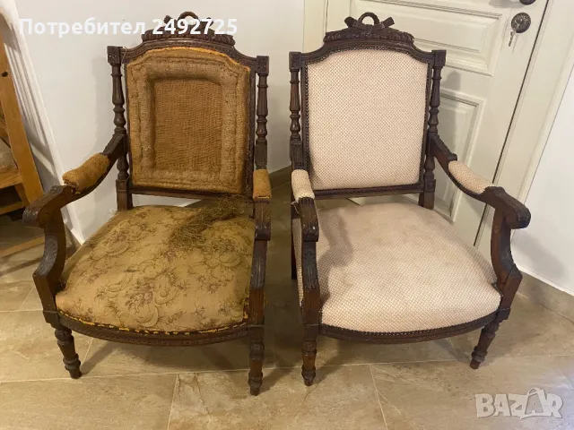 Кресло барок, масив дърво, 2 бр, снимка 2 - Дивани и мека мебел - 36272325