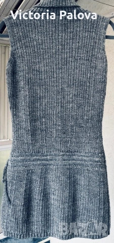 Луксозна плетена рокля-пуловер с поло яка Италия, снимка 7 - Рокли - 52969719