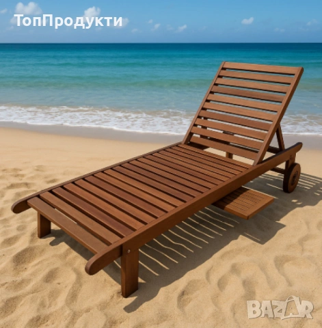 Шезлонг Muhler, Meranti, снимка 2 - Градински мебели, декорация  - 53070504