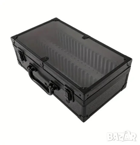 Черен алуминиев куфар за 40 броя сертифицирани монети PCGS,NGC със стъклен капак, снимка 6 - Нумизматика и бонистика - 50393331