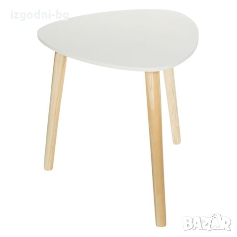 Бяла триъгълна маса от MDF