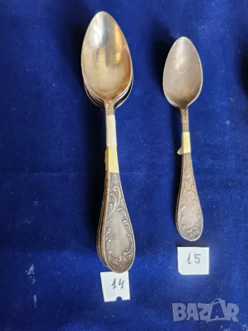 прибори от мелхиор, от мод."Пламя"= "Пламък", посребрени, СССР, отделни бройки и к-ти по 6 бр.от вид, снимка 13 - Прибори за хранене, готвене и сервиране - 50418901