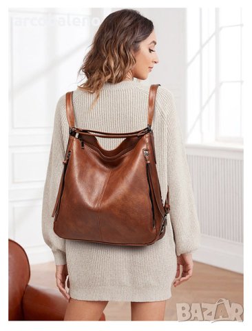 Елегантна дамска кожена чанта-раница 2 в 1, 3цвята - 024, снимка 8 - Чанти - 42008575