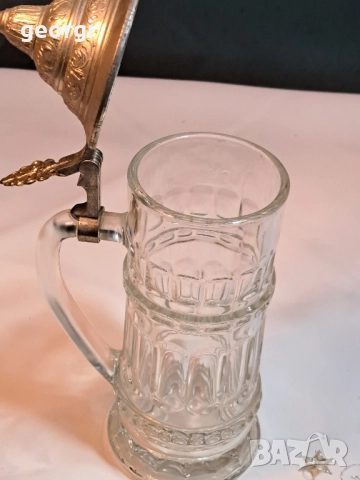 ретро немска халба за бира с калаен похлупак 28/5, снимка 7 - Антикварни и старинни предмети - 51970495