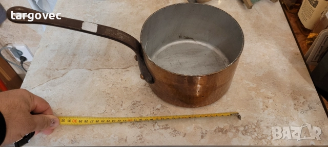 Изключителен ръчно кован френски меден тиган , снимка 4 - Декорация за дома - 52218813