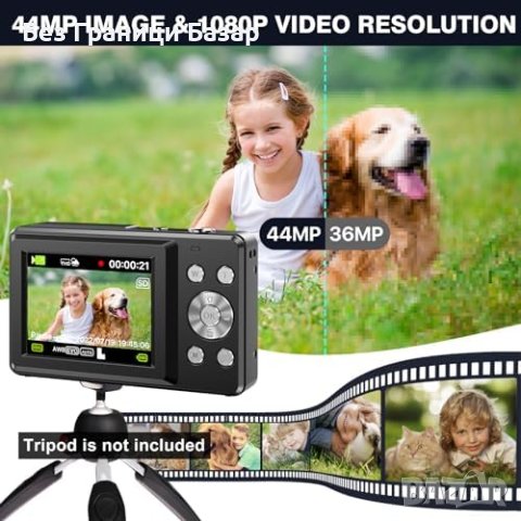Нова Дигитална Камера 1080P 44MP с 32GB карта Деца Възрастни, снимка 2 - Фотоапарати - 43163638