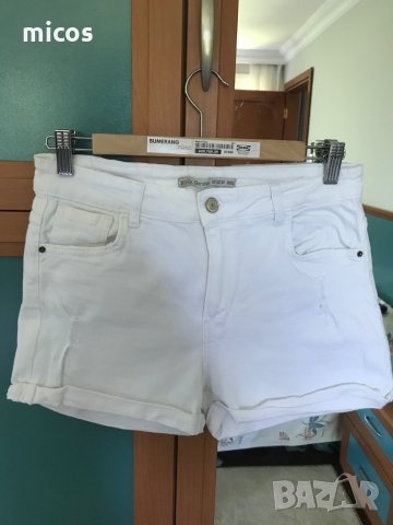 5 лв до 30.11!Bershka,къси деним бели еластични панталони