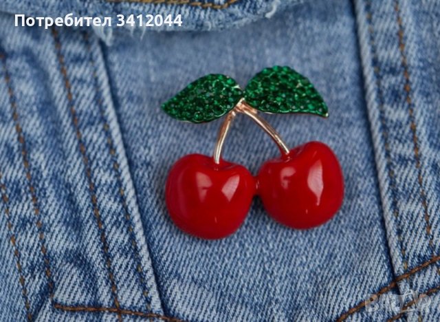 Стилна брошка "Черешки"- CHERRY Brooch, снимка 6 - Други - 38653369