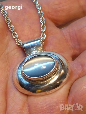 Сребърно колие с висулка , снимка 10 - Колиета, медальони, синджири - 39341179