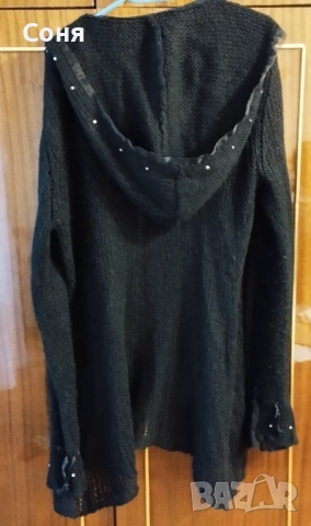 Дамска вълнена жилетка в черно, снимка 5 - Жилетки - 53067862