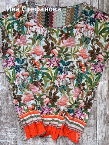 Уникална блуза тропик розаво фламинго 2XL , снимка 5 - Тениски - 37826946