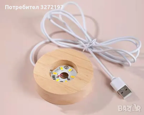 LED Светеща кристална топка/лампа, 3D сензорна-Кит и малко мече, снимка 13 - Настолни лампи - 49411441
