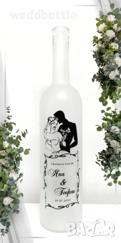 Сватбени бутилки, снимка 14 - Декорация - 51868600