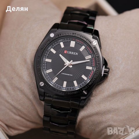 Мъжки часовник, черен, метален, снимка 3 - Мъжки - 27651515