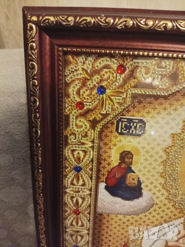 "св. Николай Чудотворец" Диамантен Гоблен - Готов налепен в рамка, снимка 9 - Икони - 52596199
