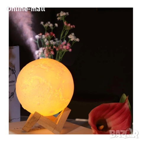 3D Лампа Луна с арома дифузер и овлажнител – 2 в 1 декоративна и функционална лампа, снимка 2 - Други стоки за дома - 53244036