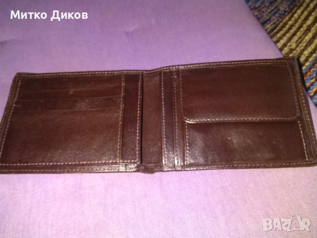 Портфейл кафяв №5 естествена кожа 125х93мм, снимка 2 - Портфейли, портмонета - 40877933