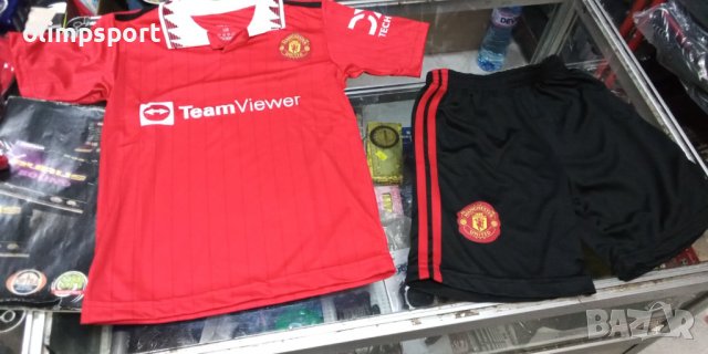 футболен екип Manchester united  нов тениска и шорти , снимка 1 - Детски комплекти - 36908171