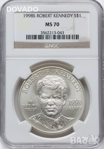 1998-S Robert Kennedy S$1 - NGC MS 70 - САЩ Сребърна Възпоменателна Монета Долар