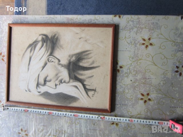 Стара картина подписна шейх бедуин