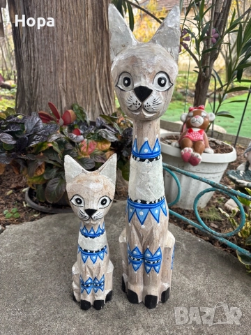 Котки от дърво , снимка 2 - Декорация за дома - 41018144