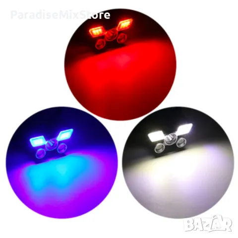 Фенер – челник с лампи  L2 + 2 х T6 + 2 LED фара и USB захранване FL71 , снимка 7 - Други инструменти - 50141527