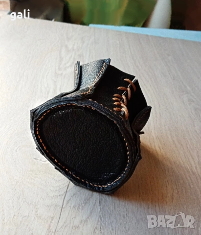 Черен кожен моливник ръчно изработен - за моливи четки инструменти, снимка 5 - Други - 53166662