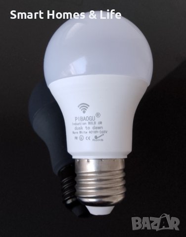 E27 LED крушка със сензор за движение 6W