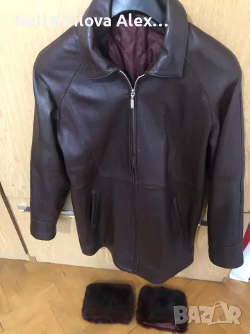 Яке естествена кожа дамско цвят бордо, снимка 3 - Якета - 48318694