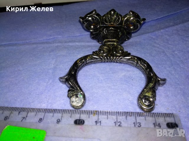 Стар РЕТРО ОРНАМЕНТИРАН СРЕБРИСТ МЕТАЛЕН ОРНАМЕНТ / ДРЪЖКА от СТАРИННА МЕБЕЛ или ДРУГО 41289, снимка 6 - Други ценни предмети - 43588111