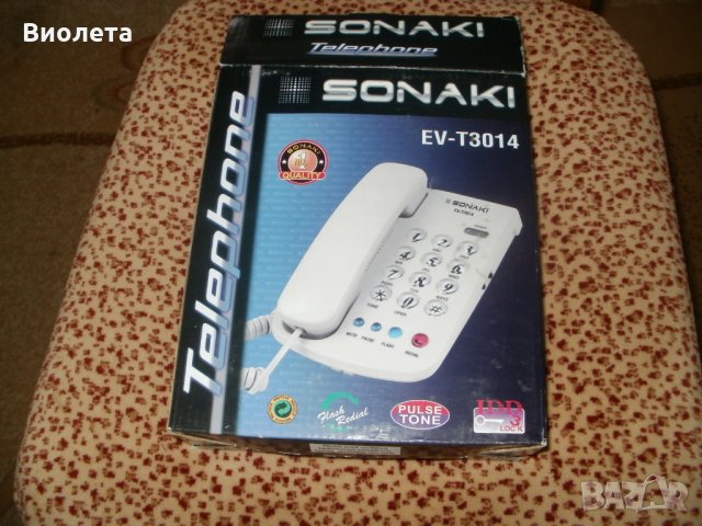 Продавам нова телефонна система SONAKI модел EV-T3014, снимка 2 - Стационарни телефони и факсове - 33099119