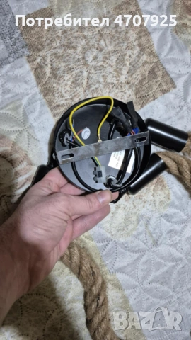 Висящ полилей, конопено въже, юта, индустриален стил, многоцветен дължина 100cm, снимка 2 - Полилеи - 53526251