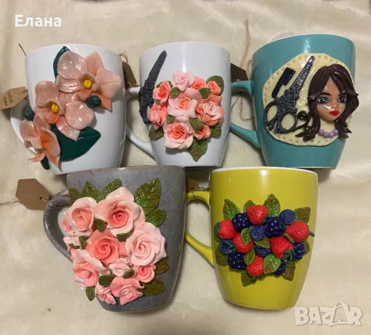 Чаши с полимерна глина, снимка 9 - Ръчно изработени сувенири - 38459326