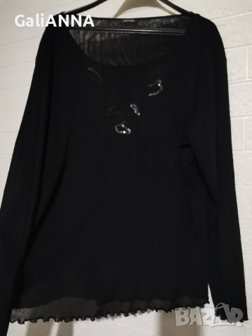 ОРИГИНАЛНА БЛУЗА GERRY WEBER С ПАЕТИ 2XL-3XL, снимка 4 - Туники - 40056684