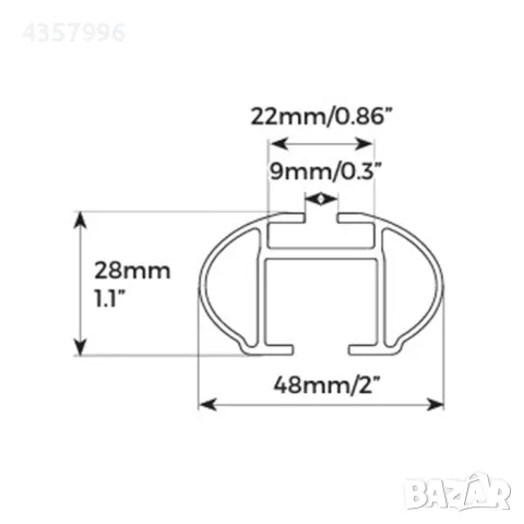  Напречни греди MENABO Tiger Black XL 860, снимка 4 - Аксесоари и консумативи - 49338300