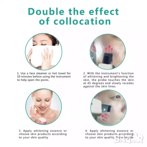 Професионален Фриматор ,шпатула за лице за пилинг с ултразвук, ултразвукова, снимка 8 - Козметични уреди - 52162930