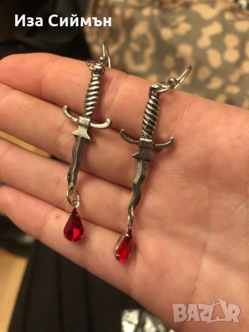 Обеци от медицинска стомана с рубини, снимка 5 - Обеци - 35604352